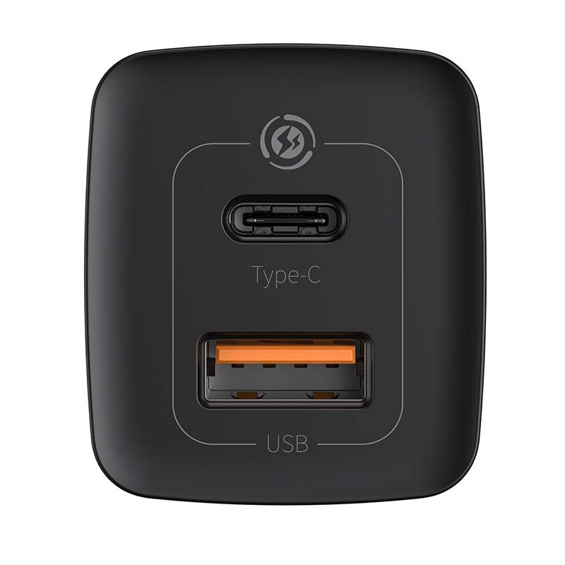 Baseus GaN2 Lite zidni punjač USB-A + USB-C 65 W crni (CCGAN2L-B01)