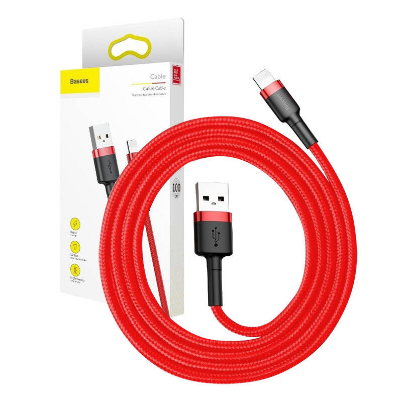 Baseus Cafule USB-Lightning Charging Cable 3 m Red (CALKLF-R09)