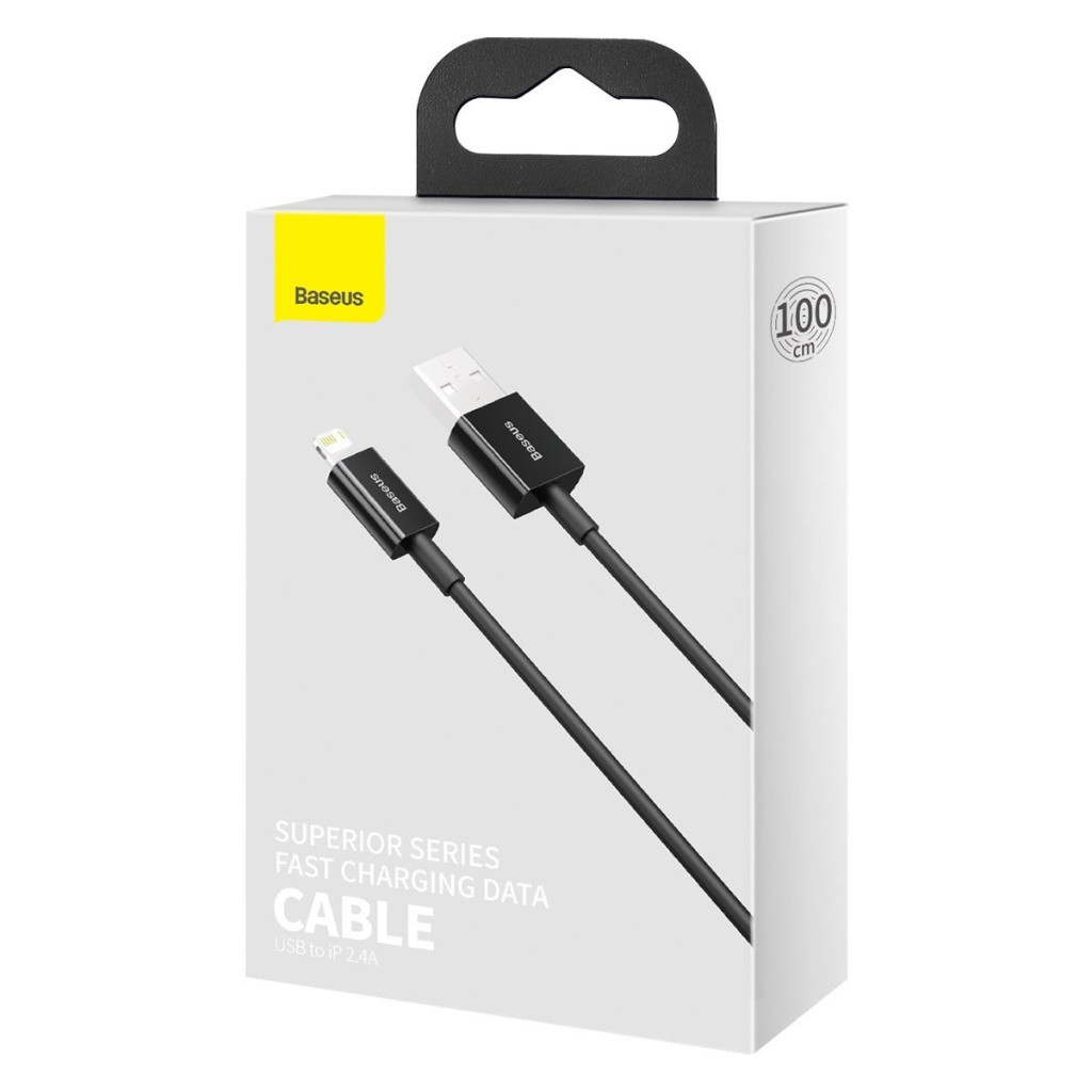 Baseus CALYS-A01 Superior 1m 2.4A Lightning Black Data and Charging Cable
