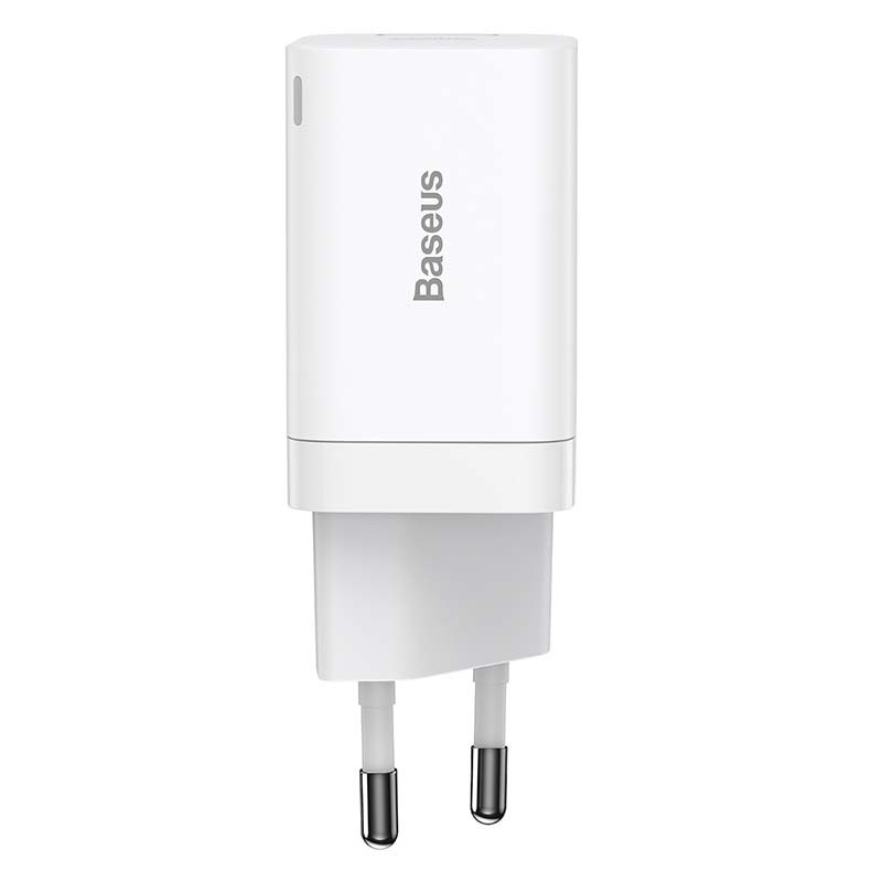 Baseus CCSUPP-E02 Super Si Pro 30W USB/USB C White Fast Charger