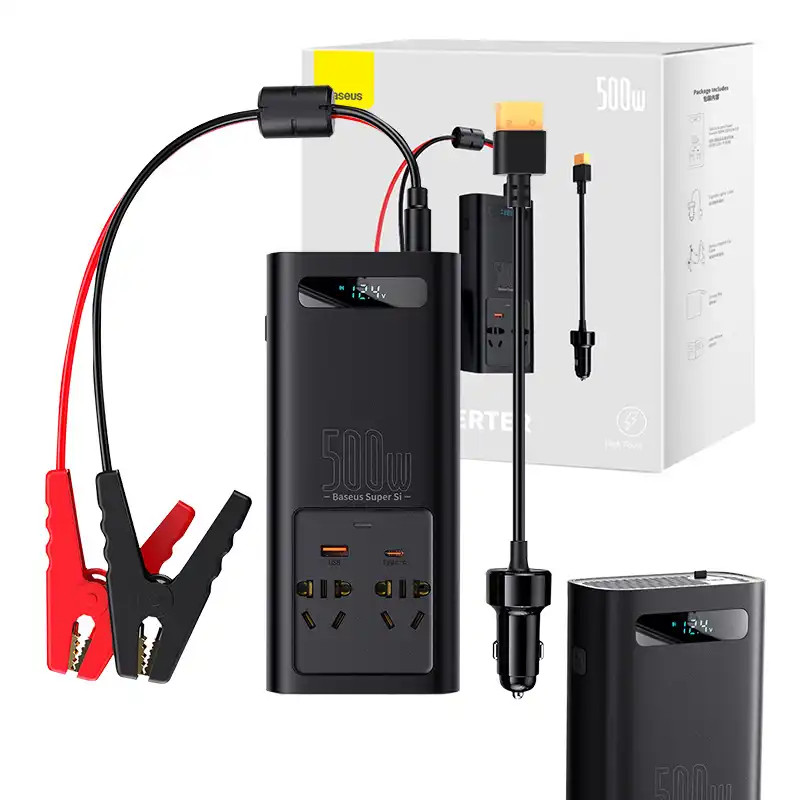 Baseus CGNB000101 500W 220V CN/EU czarny inwerter samochodowy