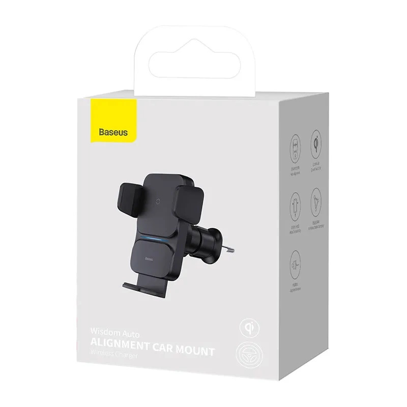 Baseus Wisdom Car Gravity Cockpit Holder with Qi Inductive Charger Black (CGZX000001)