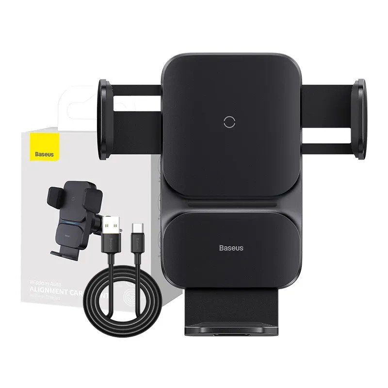 Baseus Wisdom Car Gravity Cockpit Holder with Qi Inductive Charger Black (CGZX000001)