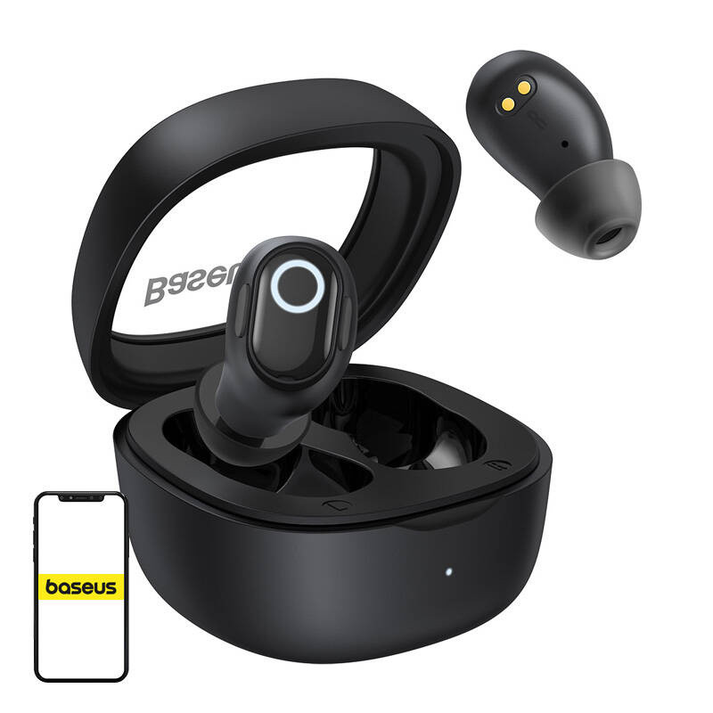 Baseus Bowie WM02 True Wireless Bluetooth czarne słuchawki douszne